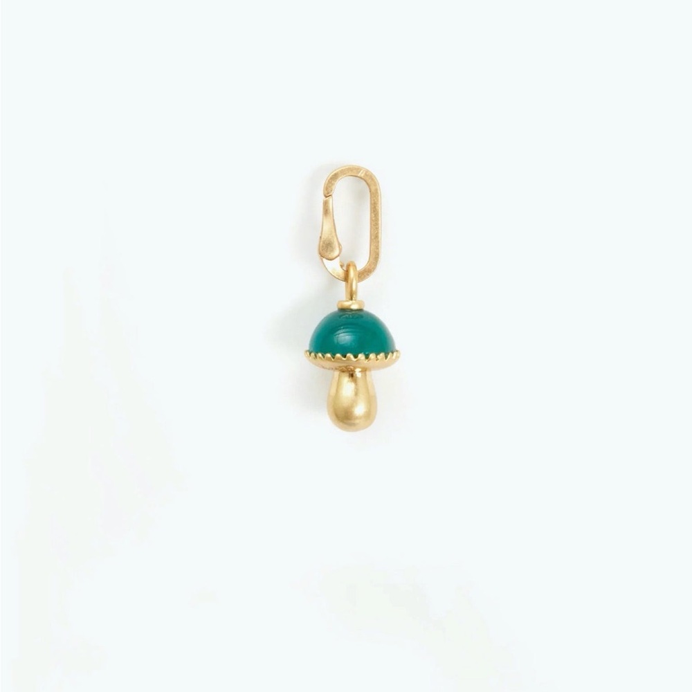 CLARE V MUSHROOM GOLD AND STONE CHARM